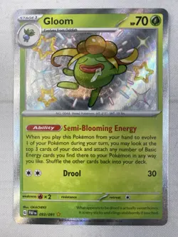 Gloom 093/091 Sv: Paldean Fates Baby Shiny Holo Rare Pokemon NM - Image 1