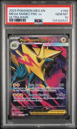 2025 POKEMON MEG EN-MEGA EVOLUTION ULTRA RARE #158 MEGA MANECTRIC EX PSA 10 - Image 1