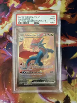 2025 POKEMON JTG EN-JOURNEY TOGETHER #187 SALAMENCE EX PSA 9 - Image 1