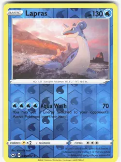 Lapras 048/202 Rare Sword & Shield Pokemon Reverse Holo Near Mint - Image 1