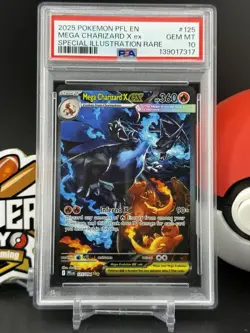 Mega Charizard X ex 125 SIR Pokemon 2025 Phantasmal Flames PSA 10 Gem Mint (SS)1 - Image 1