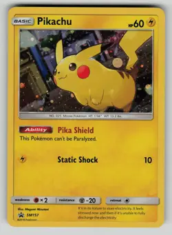 Pikachu - SM157 SM157 Holo Promo Sun & Moon Promo Pokemon LP (minor indents) - Image 1
