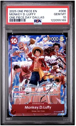 2025 ONE PIECE PROMOS ONE PIECE DAY DALLAS #006 MONKEY D. LUFFY PSA 10 - Image 1