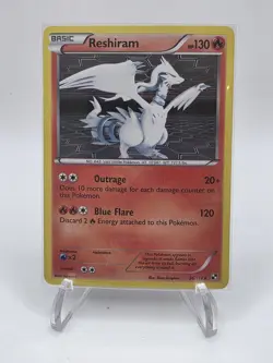 Reshiram 26/114 Black White Base Set Holo Rare Pokemon Card LP 2011 - Image 1