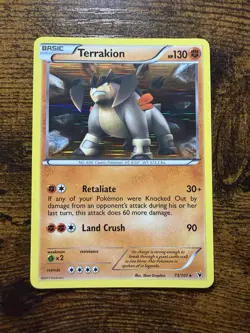 Pokemon Terrakion Noble Victories Rare Holo 73/101 Basic 130 HP Card - Image 1