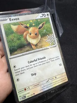 SEALED Eevee 133/165 Holiday Calendar Snowflake Stamped Cosmos Holo Pokemon Card - Image 2