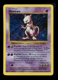 SHADOWLESS Mewtwo 10/102 Base Set 1999 Holo Rare WOTC Pokemon Card TCG - Image 1