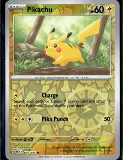Pikachu 025/165 Common SV: Scarlet & Violet 151 Pokemon TCG - NM - Image 1