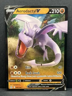 Pokemon TCG - Aerodactyl V 092/196 Lost Origin Ultra Rare Holo - NM - Image 1