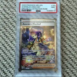 2025 POKEMON MEG EN-MEGA EVOLUTION #183 ACEROLA'S MISCHIEF PSA 9 - Image 1