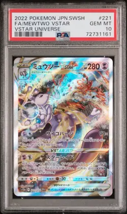 2022 POKEMON JPN SWORD & SHIELD VSTAR UNIVERSE #221 FULL ART/MEWTWO VSTAR PSA 10 - Image 1