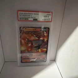 2020 POKEMON SWSH # 008 INCINEROAR V PSA 10 GEM MT CHAMPION'S PATH - Image 1