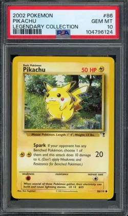 Pokemon Pikachu 2002 Legenary Collection #86 PSA 10 Gem Mint - Image 1