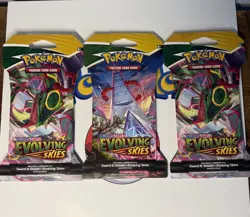 3 X Pokemon Evolving Skies Sword/Shield Sleeved Hanger Booster Pack(s) - Image 3