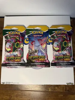 3 X Pokemon Evolving Skies Sword/Shield Sleeved Hanger Booster Pack(s) - Image 5
