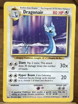 Pokemon TCG Dragonair 18/102 Base Set Rare MP - Image 1