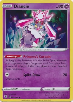 Holo Diancie 068/189 Rare Astral Radiance Pokemon TCG - Image 1