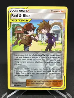 Pokemon TCG Sun & Moon Cosmic Eclipse Red & Blue Reverse Holo 202/236 Trainer - Image 2