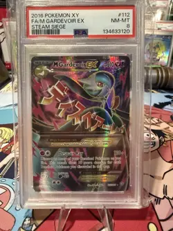 2016 POKEMON XY STEAM SIEGE #112 FULL ART/M GARDEVOIR EX PSA 8 - Image 1