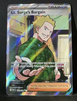 Lt. Surge's Bargain 170/132 Illustration Rare Pokemon Mega Evolution - NM+ - Image 1