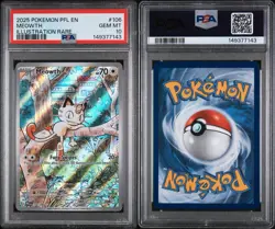 2025 POKEMON PFL EN-PHANTASMAL FLAMES ILLUSTRATION RARE MEOWTH 106 PSA 10 - Image 3