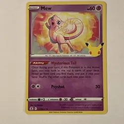 2021 Pokemon Mew Holo #011/025 Sword & Shield Celebrations - Image 1