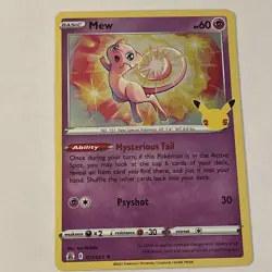 2021 Pokemon Mew Holo #011/025 Sword & Shield Celebrations - Image 2