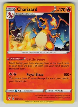 Charizard 025/185 Rare Vivid Voltage Pokemon NM - Image 1