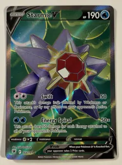 Starmie V (Full Art) 166/189 Ultra Rare Holo LP Pokemon SWSH10: Astral Radiance - Image 1