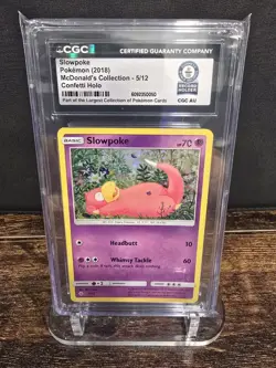 1/1 Pokemon Guinness World Record 2018 McDonald's Slowpoke #5 (POP 1 PSA 10) - Image 1