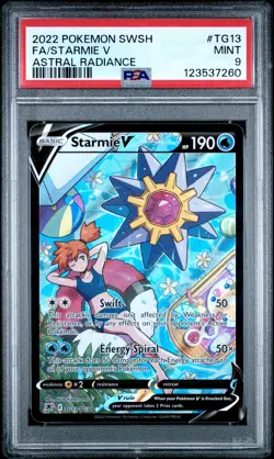 2022 POKEMON SWORD & SHIELD ASTRAL RADIANCE #TG13 FULL ART/STARMIE V PSA 9 - Image 1