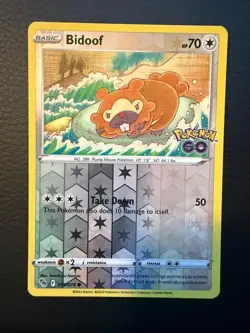 Bidoof 059/078 Common Pokemon GO Pokemon Reverse Holo Near Mint - Image 1