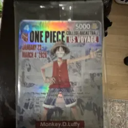 Bandai One Piece CCG Monkey D. Luffy US Voyage 5000 Holo Card - Image 1