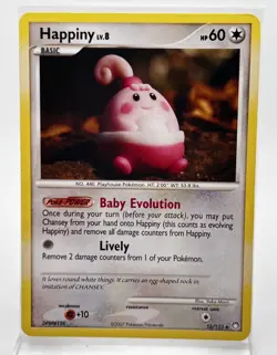 Happiny 52/123 Pokemon Card Mysterious Treasures 2007 LP - Image 1