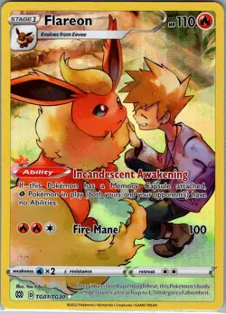 Flareon TG01/TG30 SWSH09: Brilliant Stars Trainer Gallery - Pokemon Card - NM - Image 1