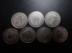Pokemon Card Meiji Promo Battle Coin x7 Wigglytuff Tauros etc #6321 PLAY - Image 1
