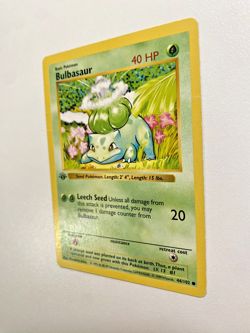 Bulbasaur 44/102 1st Edition Shadowless Base Set Regular MP - Pokemon Card - Image 3
