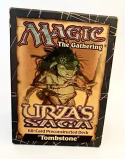 Magic The Gathering 1998 Urza’s Saga Tombstone Complete Theme Deck Box & Guide - Image 1