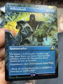 🔥 GERMAN Borderless Foil Force of Will 🔥Ultra Rare🔥 Dominaria Remastered Mtg - Image 1