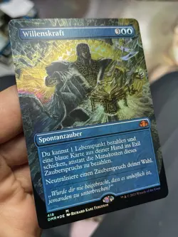 🔥 GERMAN Borderless Foil Force of Will 🔥Ultra Rare🔥 Dominaria Remastered Mtg - Image 5