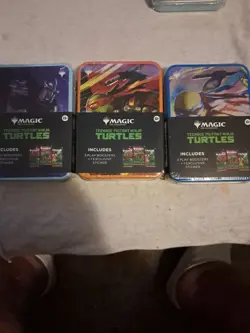 Magic The Gathering Teenage Mutant Ninja Turtles 3-Play Booster Tin Lot of 3 - Image 1