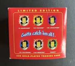1999 Burger King Pokemon 23K Gold Plated TradingCard JigglyPuff PokeBall Box - Image 2