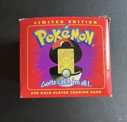 1999 Burger King Pokemon 23K Gold Plated TradingCard JigglyPuff PokeBall Box - Image 4