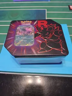 BRAND NEW-Pokemon TCG: Team Rocket Nidoking Tin-FACTORY SEALED - Image 1