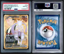 Team Rocket's Mewtwo EX 240/182 Hyper Rare Destined Rivals SV10 Pokemon PSA 10 - Image 3