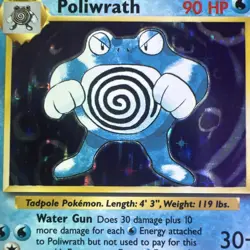 Poliwrath Unlimited Holo Rare Pokemon TCG Base Set 13/102 - Image 2