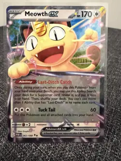 Pokemon TCG Perfect Order Meowth EX 062/088 Double Rare Holo NM Near Mint - Image 1