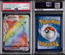 2020 Pokemon Vivid Voltage #188 Pikachu Vmax Secret Rare Holo PSA 10 Rainbow - Image 3