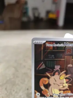 Pokemon Team Rocket’s Meowth Illustration Rare Destined Rivals 203/182 - Image 3