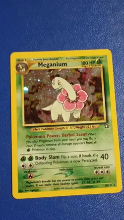 Pokemon Meganium Holo Rare Unlimited 10/111 Neo Genesis 100 HP Stage 2 English - Image 1